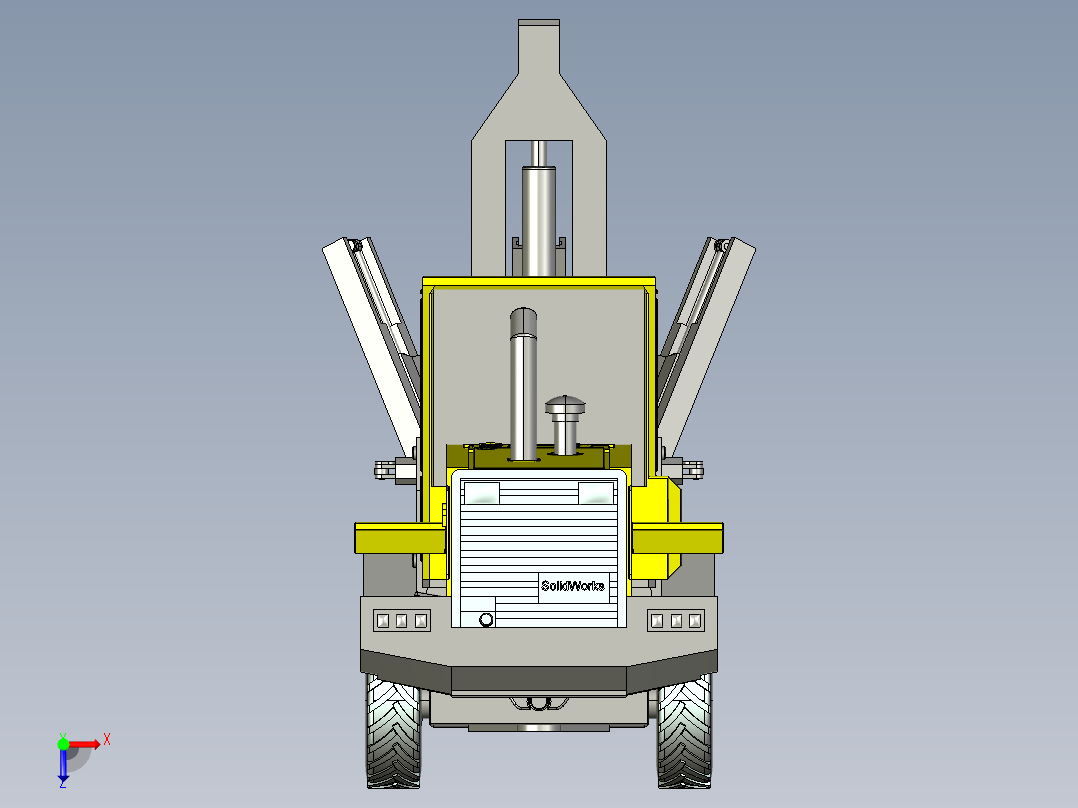 树木移栽机结构设计俯视图