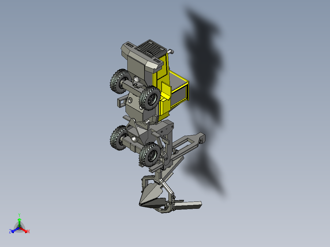 树木移栽机结构设计正等轴测图