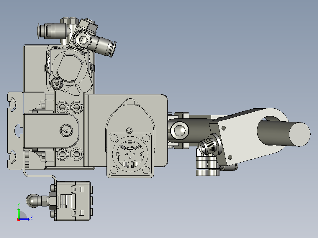 摆臂式吹钉加吸钉拧紧模组左视图