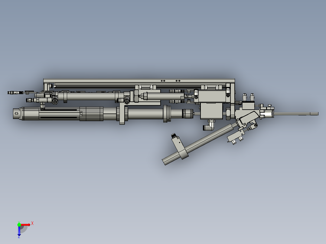 摆臂式吹钉加吸钉拧紧模组俯视图