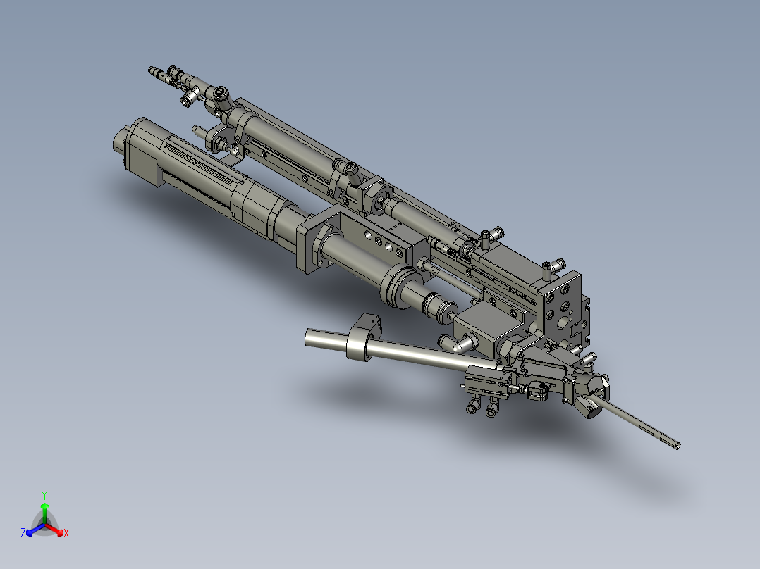 摆臂式吹钉加吸钉拧紧模组正等轴测图