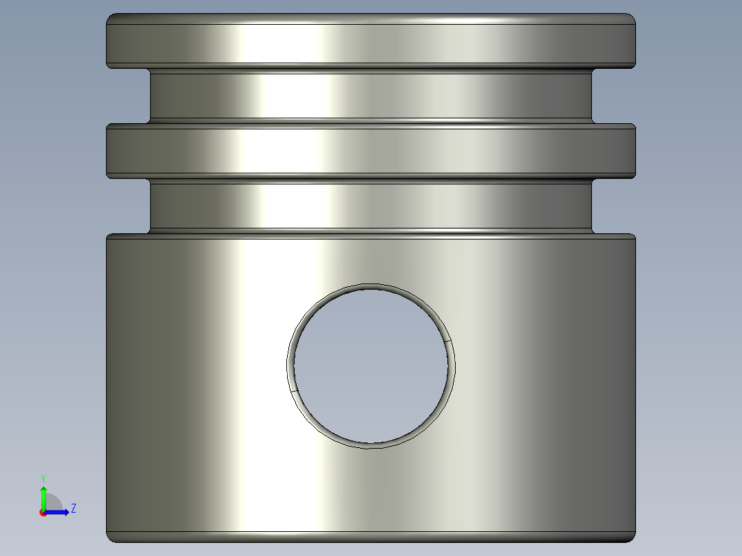 气缸电机-2851 Old Dark Grey Technic Engine Piston Round左视图