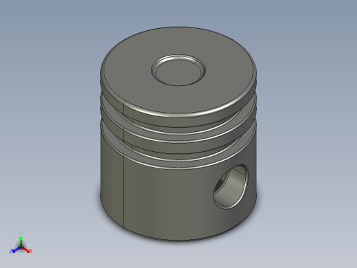 气缸电机-2851 Old Dark Grey Technic Engine Piston Round正等轴测缩略图