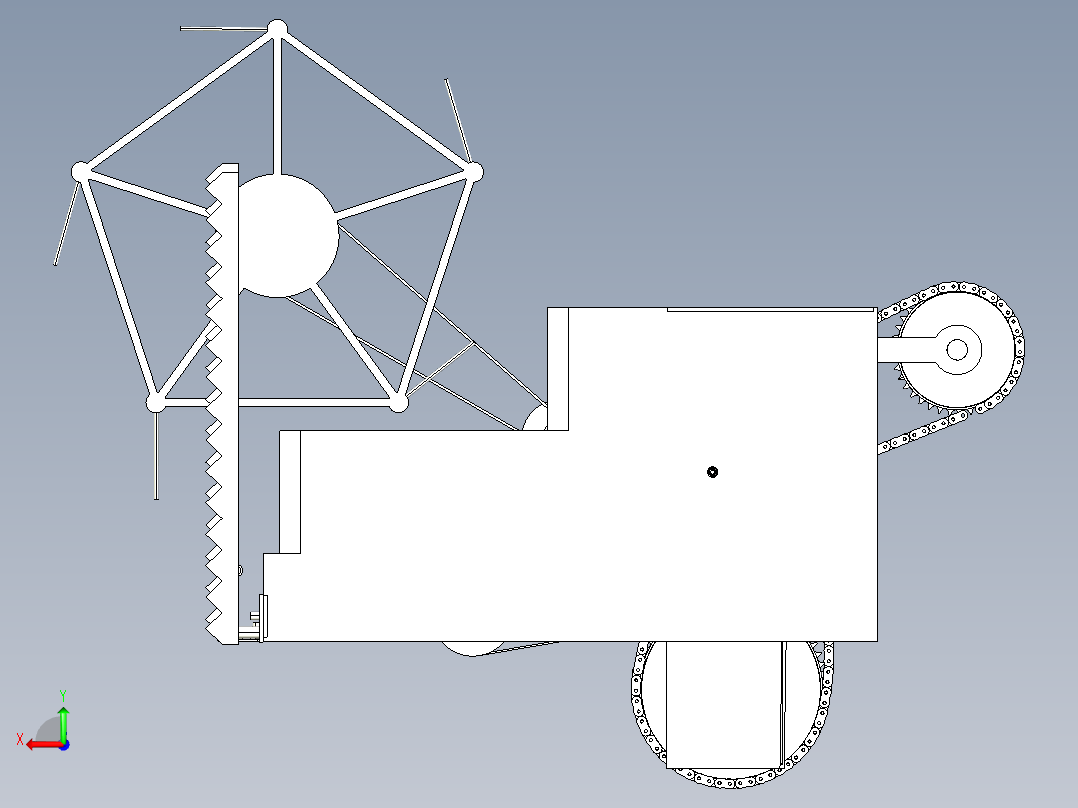 油菜联合收割机后视图