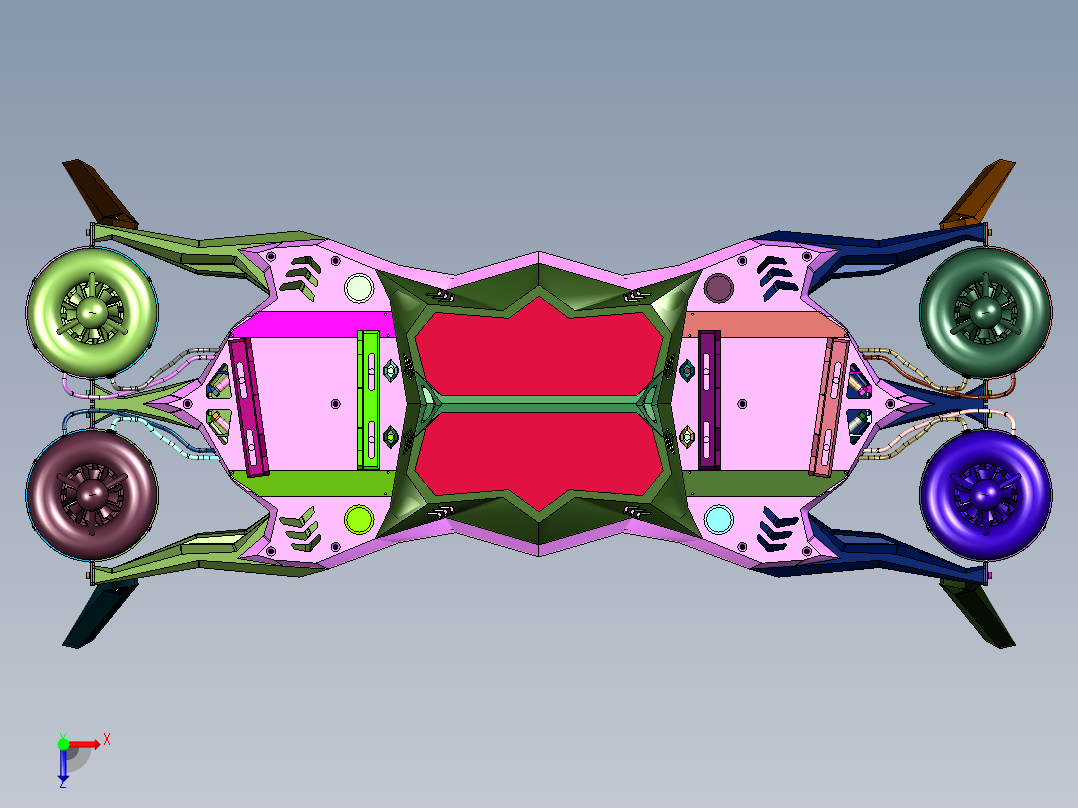 重力喷气式套装俯视图