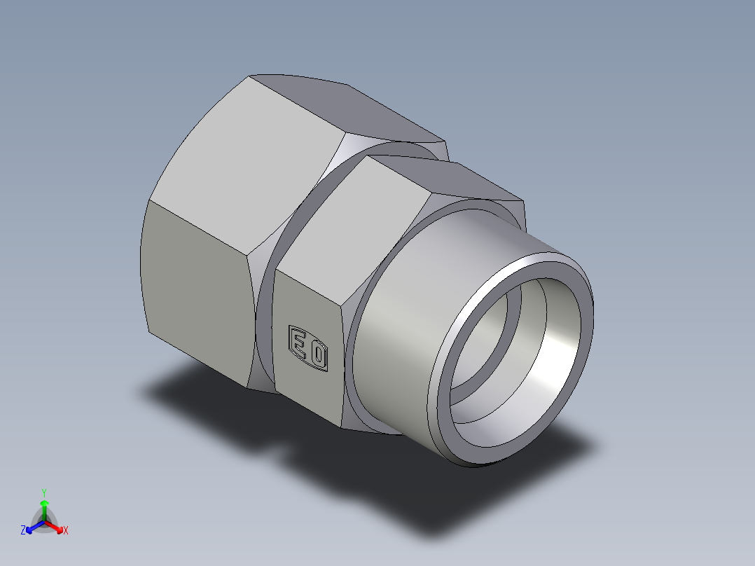 卡套式工业通用硬管接头EO_Distance_piece_adapter_DA30SOMDCF主视图