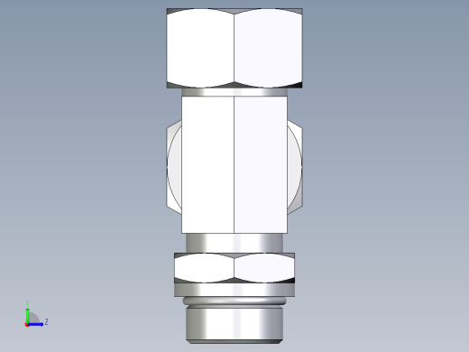 卡套式工业通用硬管接头EO_Adjustable_locknut_run_tee_LEE25SMORCF左视缩略图