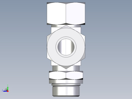 卡套式工业通用硬管接头EO_Adjustable_locknut_run_tee_LEE25SMORCF右视缩略图