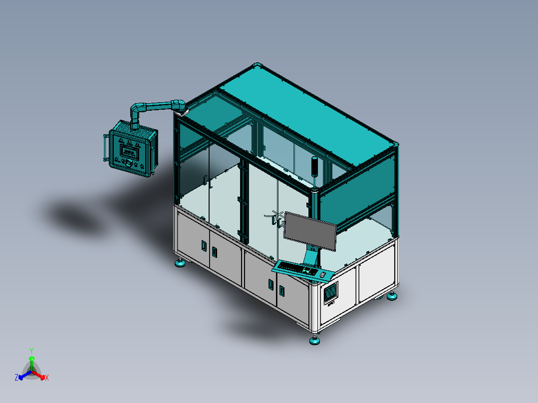 分体式机架sw18可编辑正等轴测图