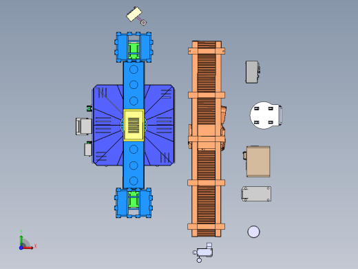 汽车底座钣金自动化焊接作业单元前视缩略图