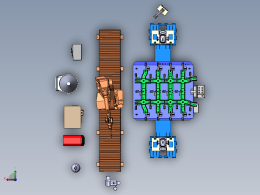 汽车底座钣金自动化焊接作业单元后视缩略图