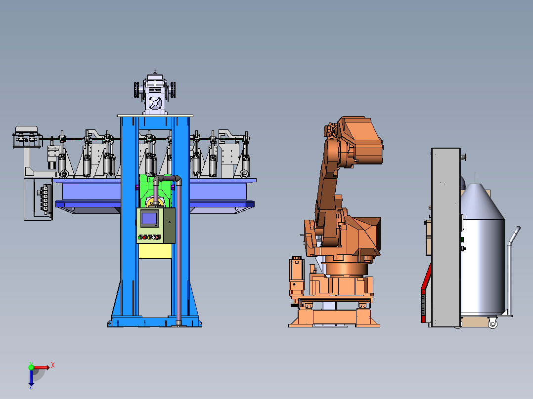 汽车底座钣金自动化焊接作业单元俯视图