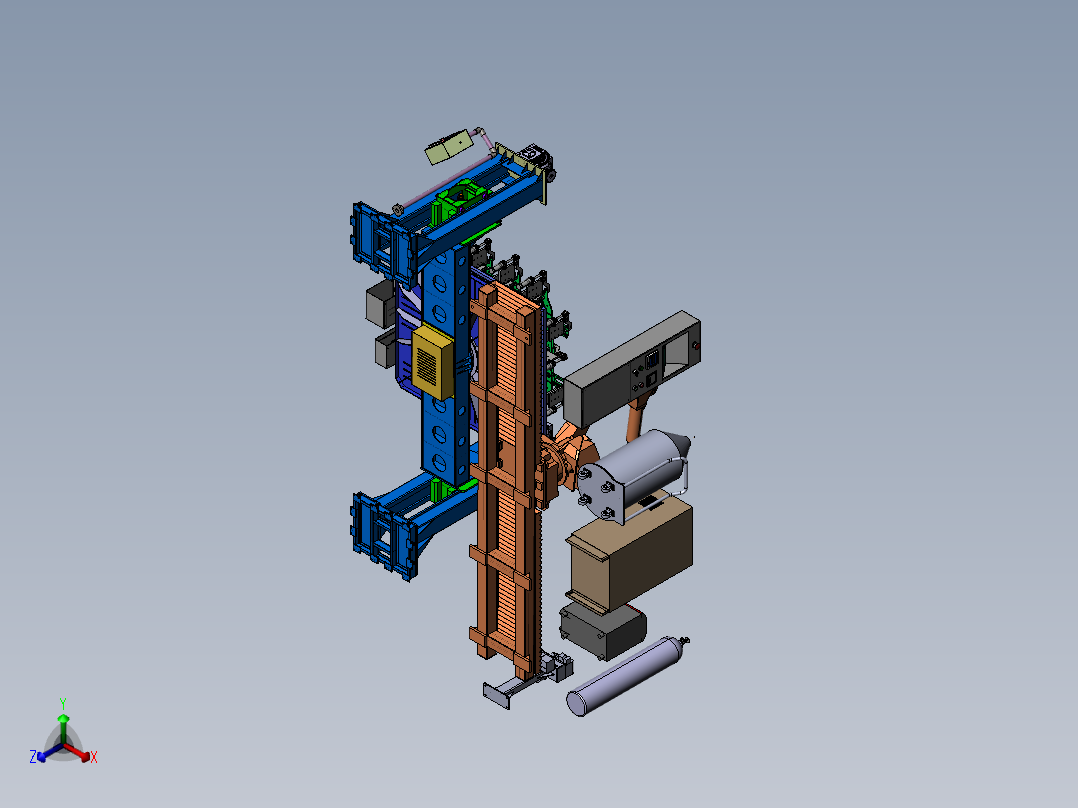 汽车底座钣金自动化焊接作业单元正等轴测图