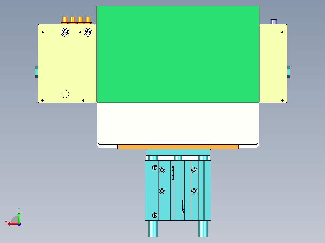 齿轮轴推板上料机构后视图