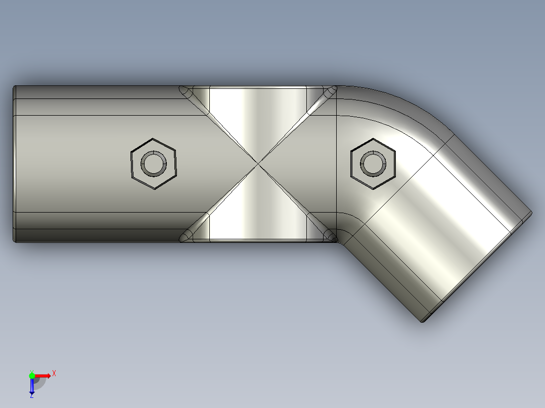 43外抱45度十字接头.STEP俯视图