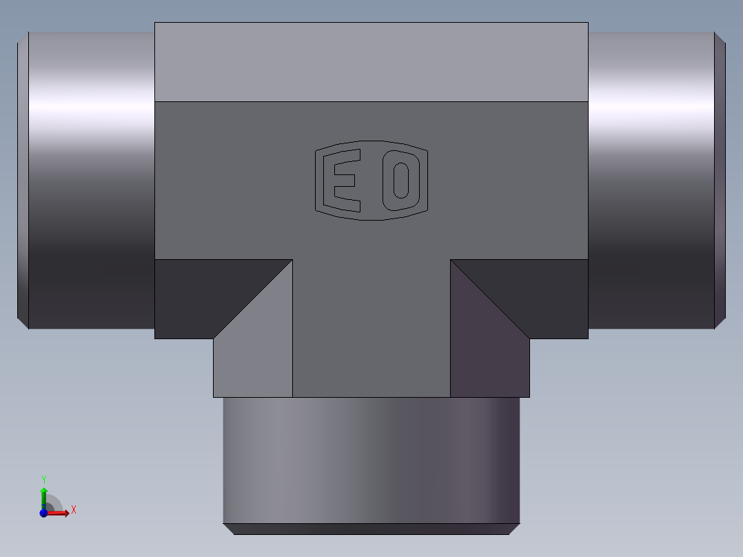 AC+AD 三通接头 T、AC-26前视图