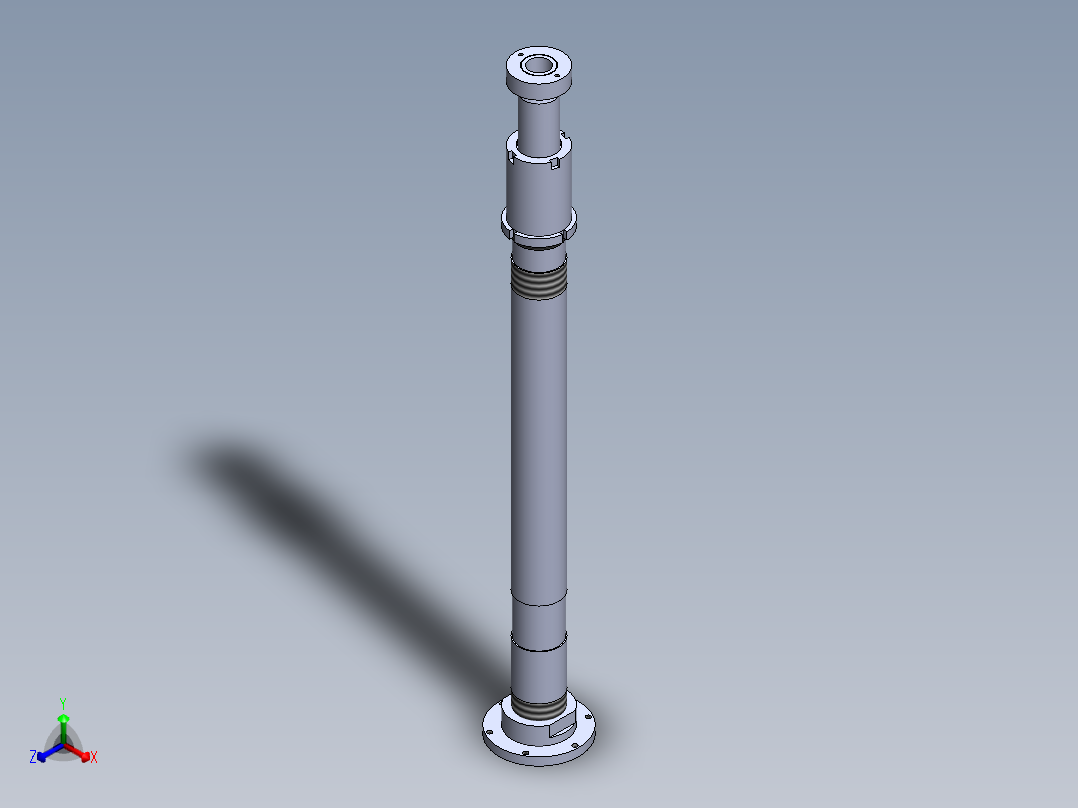 螺纹类型 液压缸 50x45x606毫米正等轴测图