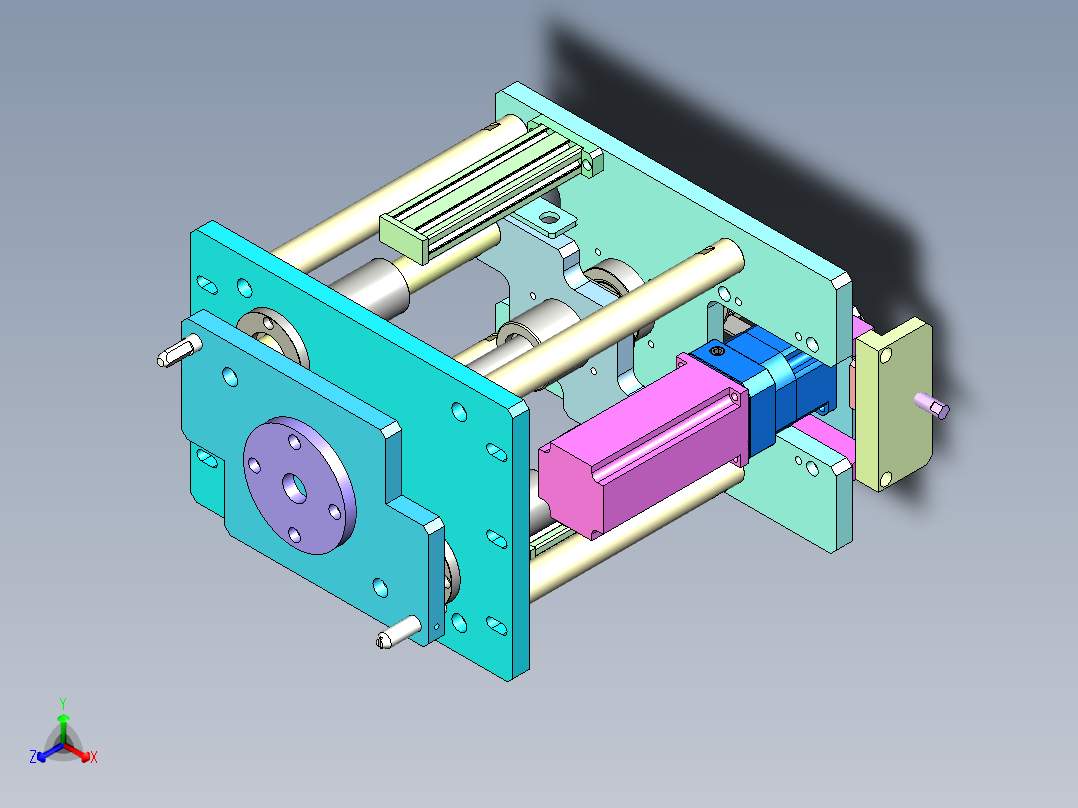 伺服旋转升降机构正等轴测图