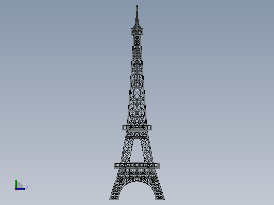 埃菲尔铁塔(12)左视图