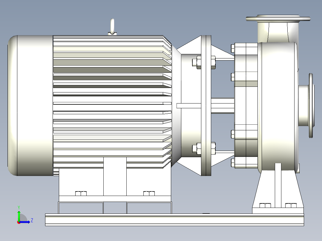 ISW╱IHW系列管道离心泵[ISW125-315B]左视图
