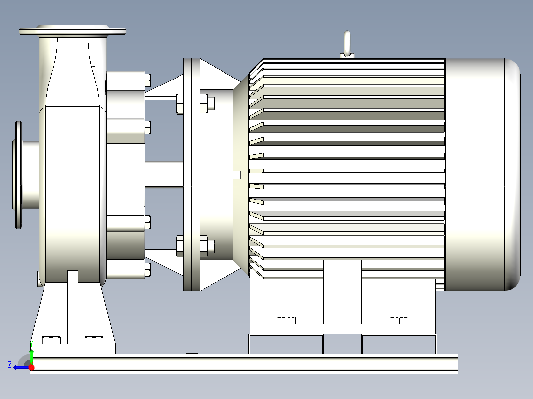 ISW╱IHW系列管道离心泵[ISW125-315B]右视图