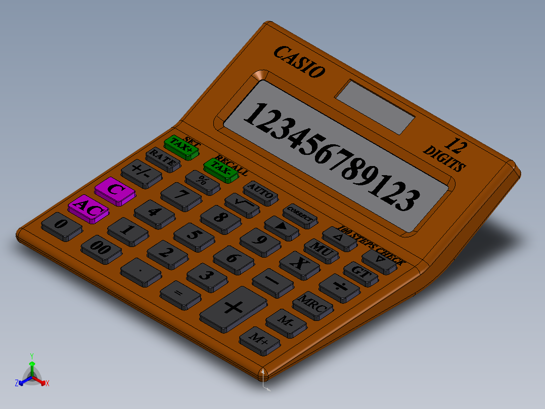 计算器(15)正等轴测图