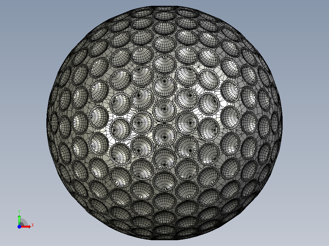高尔夫球、高尔夫球小车、高尔夫球装备golf-ball--4 SW CREO STL.zip前视图
