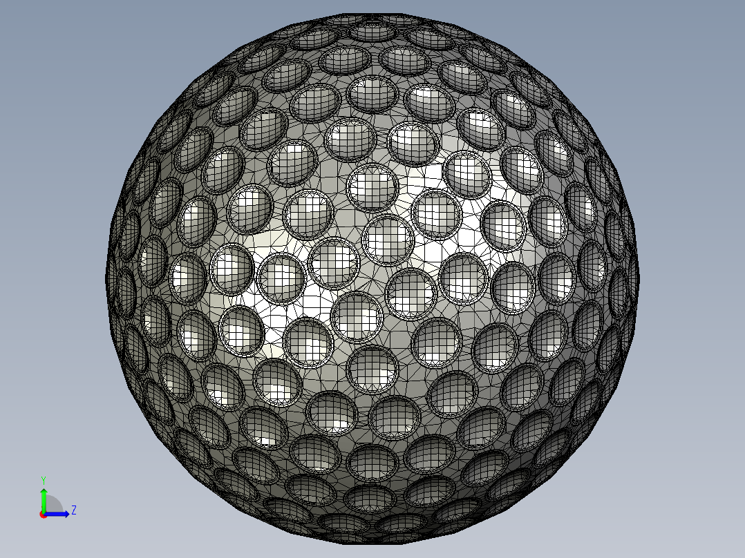 高尔夫球、高尔夫球小车、高尔夫球装备golf-ball--4 SW CREO STL.zip左视图