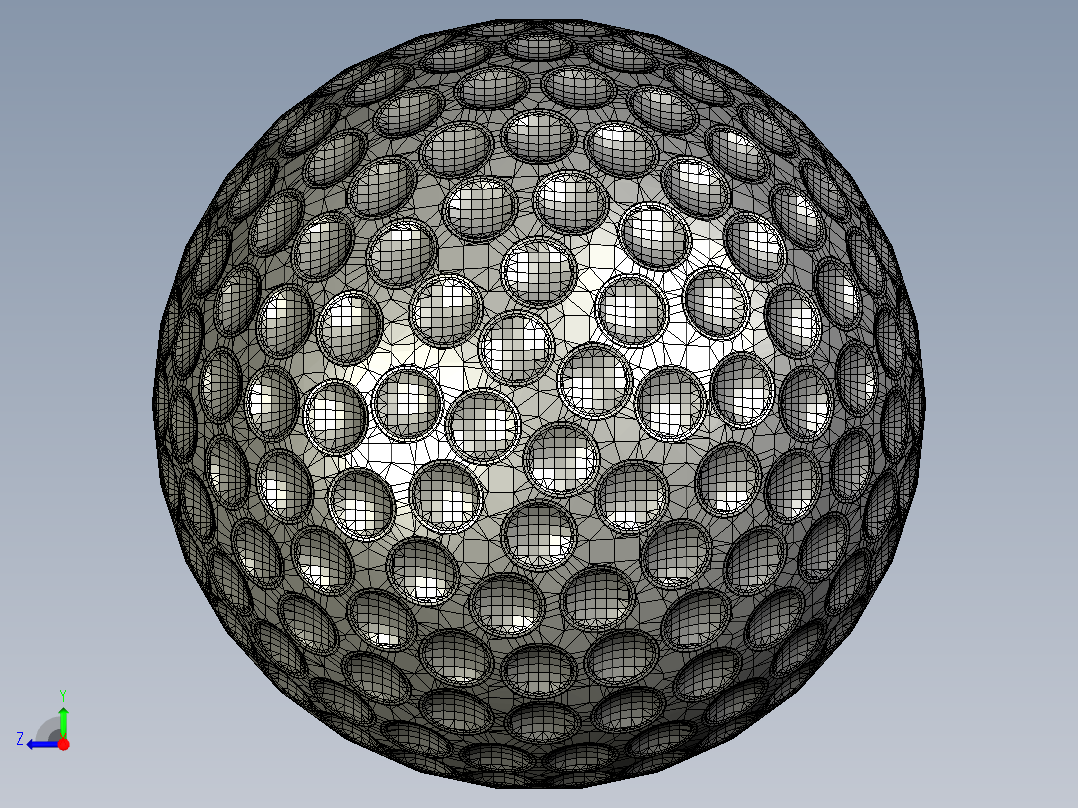 高尔夫球、高尔夫球小车、高尔夫球装备golf-ball--4 SW CREO STL.zip右视图