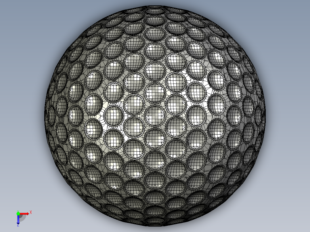 高尔夫球、高尔夫球小车、高尔夫球装备golf-ball--4 SW CREO STL.zip俯视图