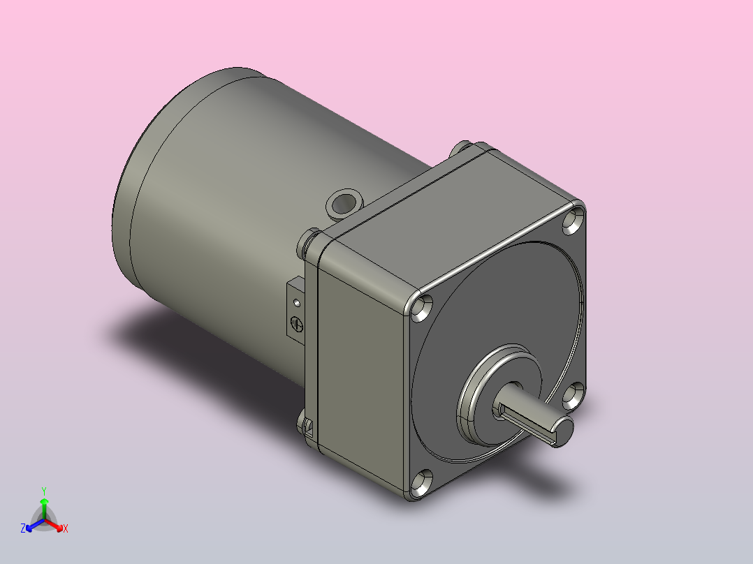 阻尼电机5RK40A-C 5GN3K～18K正等轴测图