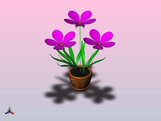 鲜花花盆正等轴测缩略图