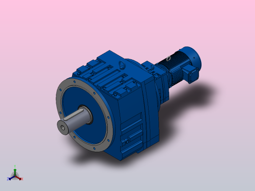 RF147R77法兰轴伸式组合型斜齿轮减速机RF147R77-Y1.5-4P-90L-M1-0°-Φ450