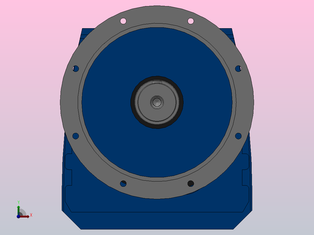 RF147R77法兰轴伸式组合型斜齿轮减速机RF147R77-Y1.5-4P-90L-M1-0°-Φ450前视图