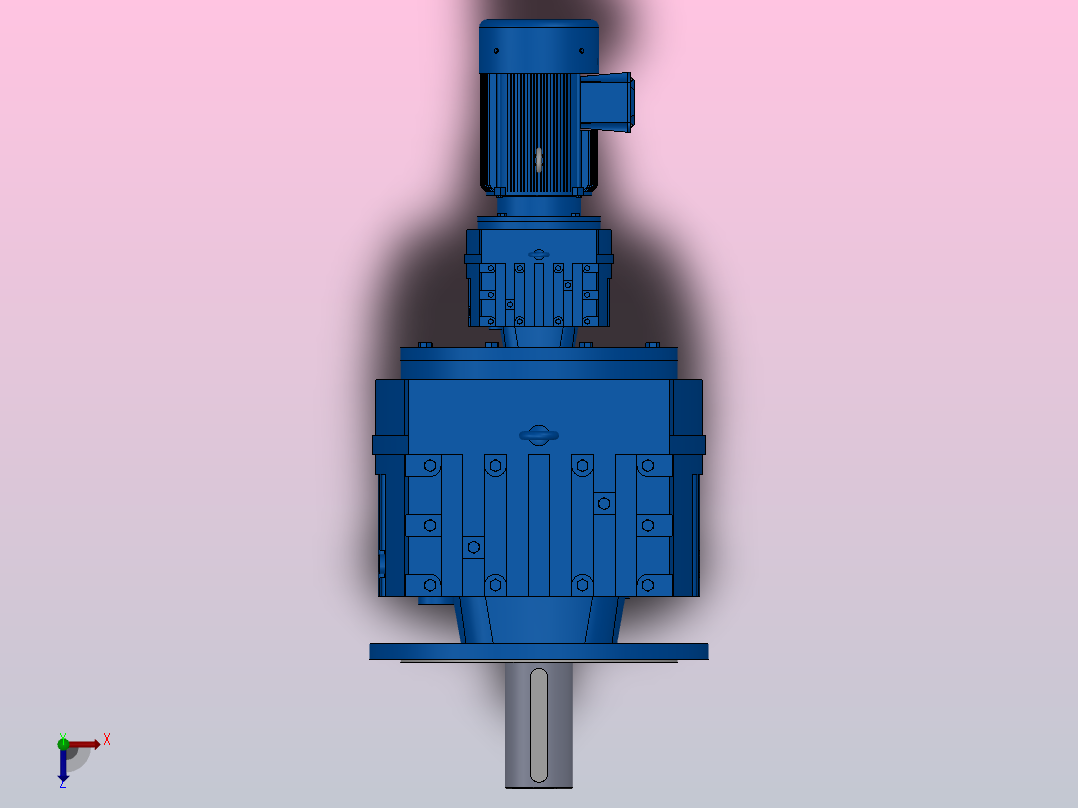 RF147R77法兰轴伸式组合型斜齿轮减速机RF147R77-Y1.5-4P-90L-M1-0°-Φ450俯视图