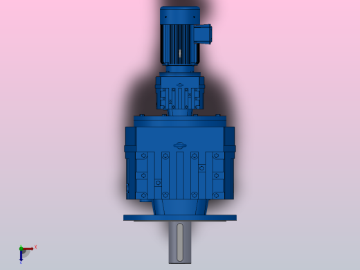 RF147R77法兰轴伸式组合型斜齿轮减速机RF147R77-Y1.5-4P-90L-M1-0°-Φ450俯视缩略图