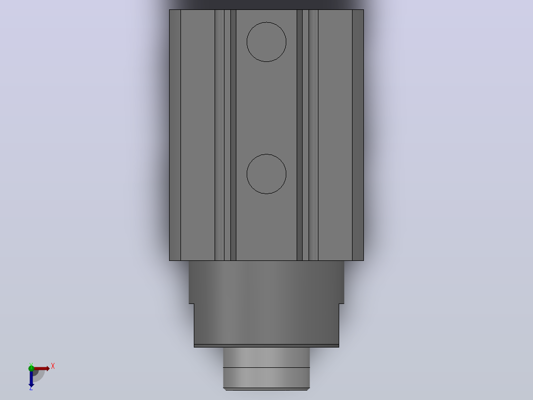 RSQ（φ32-φ50）圆柱型止动气缸[RSQB32-10D]俯视图