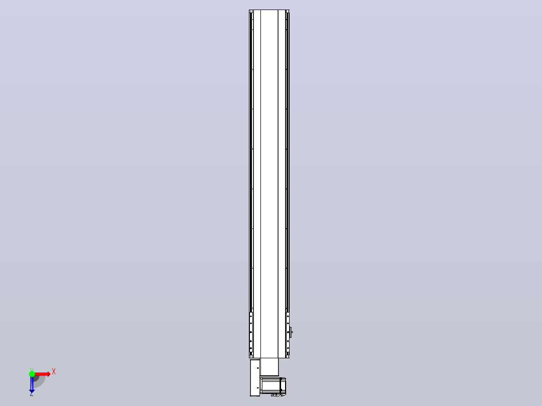 皮带直线轴半封闭可选导轨TPA-HNB-202D-140-L1400-ML-Y-P75-N3俯视图