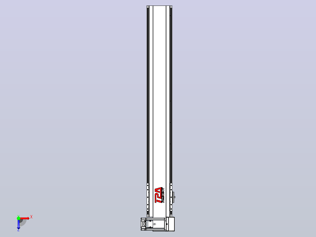 皮带直线轴半封闭可选导轨TPA-HNB-120D-110-L750-RU-Y-P40-N3俯视图