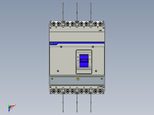 NXMS-1250_4P塑料外壳式断路器三维模型202402俯视缩略图