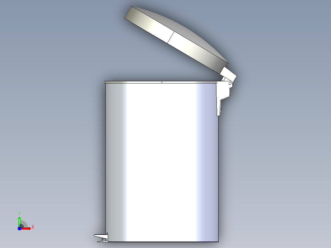 垃圾箱 垃圾处理设备pedal-trash-can-1831-模型格式为 igs前视图