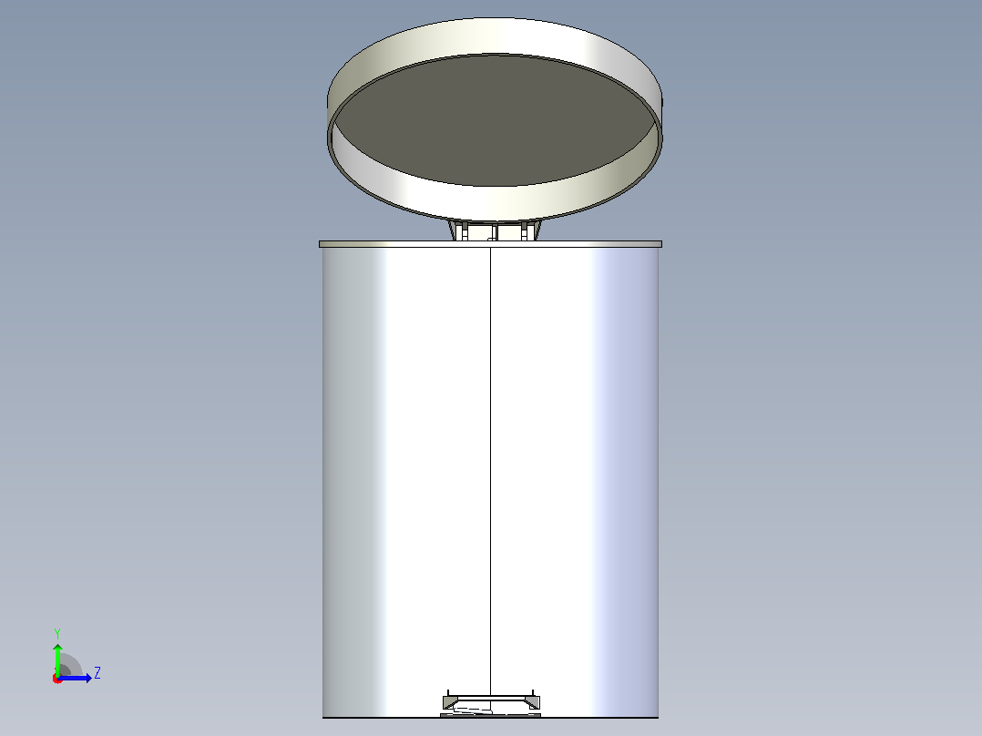 垃圾箱 垃圾处理设备pedal-trash-can-1831-模型格式为 igs左视图