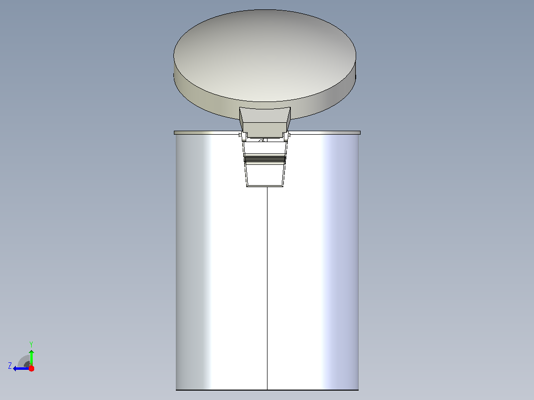 垃圾箱 垃圾处理设备pedal-trash-can-1831-模型格式为 igs右视图