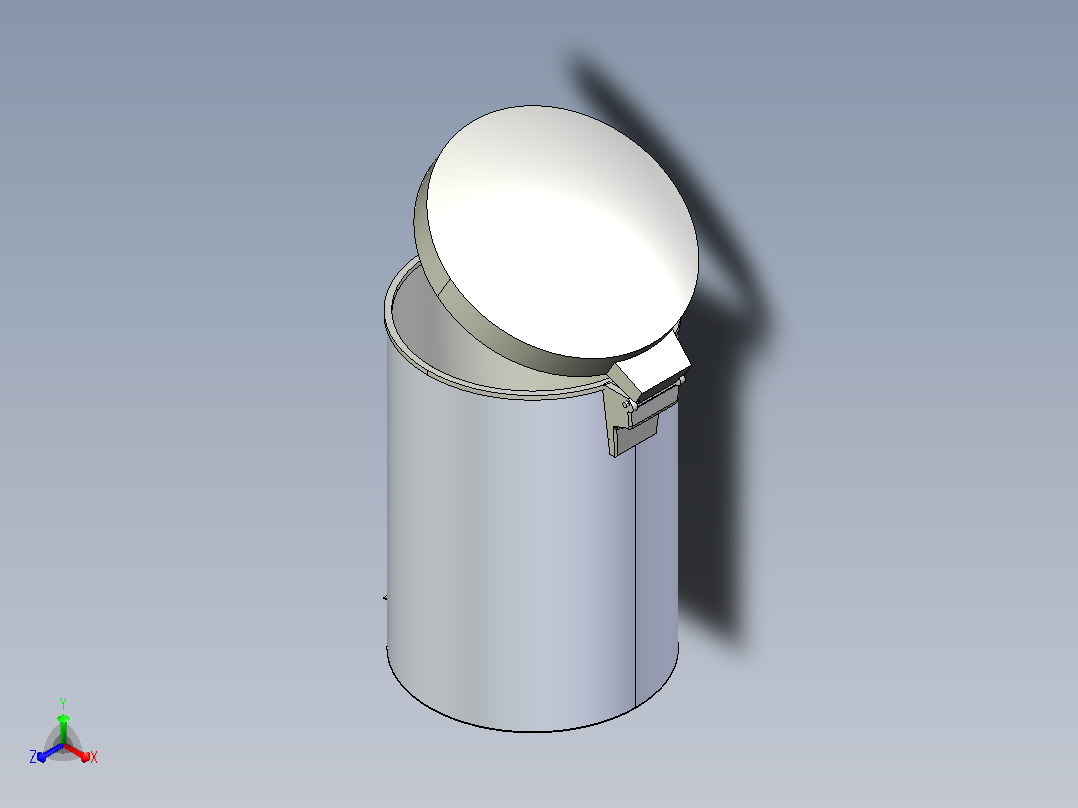 垃圾箱 垃圾处理设备pedal-trash-can-1831-模型格式为 igs正等轴测图