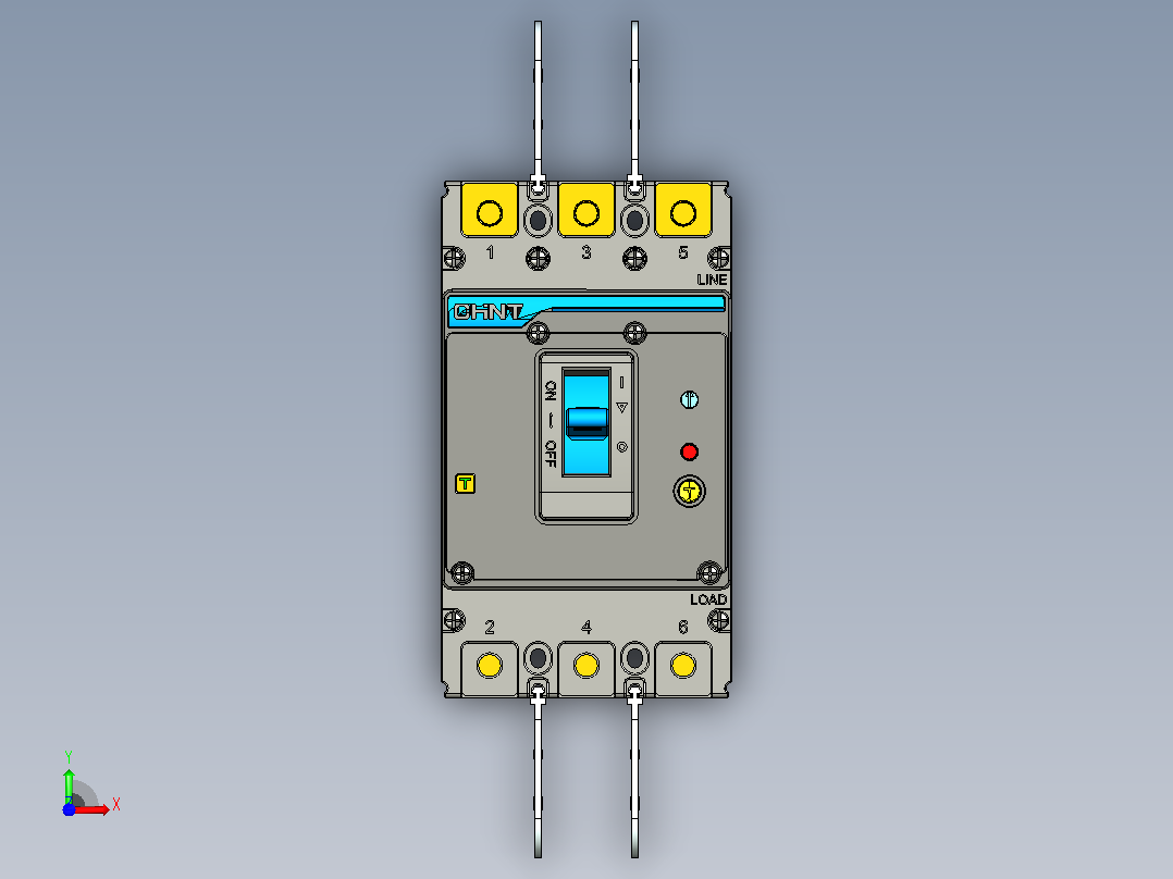 NXMLE-160S 3P剩余电流动作断路器三维模型202209前视图