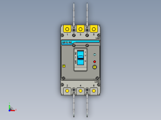 NXMLE-160S 3P剩余电流动作断路器三维模型202209前视缩略图