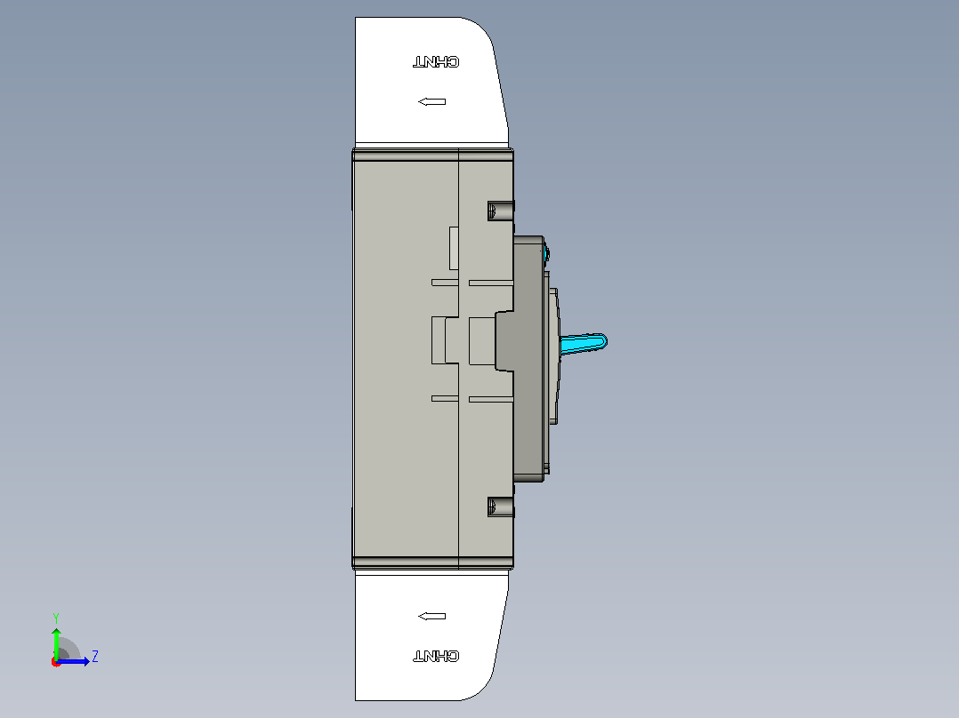 NXMLE-160S 3P剩余电流动作断路器三维模型202209左视图