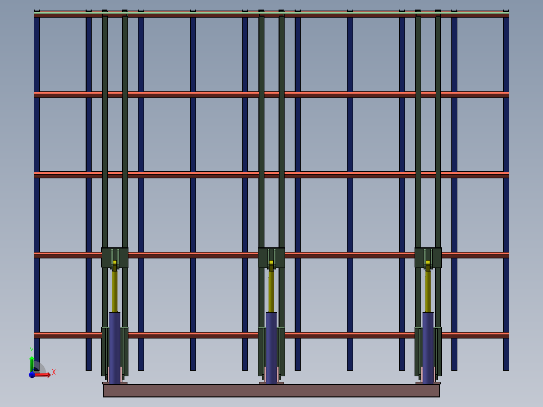制作金属罐体焊接翻板工装前视图