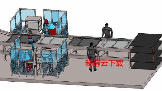 电动床框架机器人自动化流水线焊接3D模型缩略图