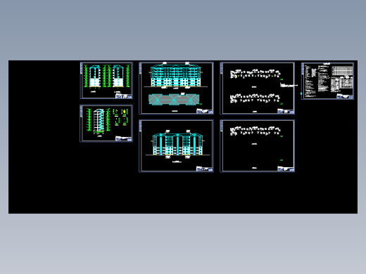 某七层框架一字型坡屋面住宅楼建筑图结构图计算书4000平米左右